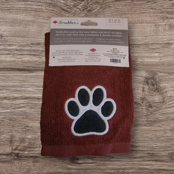 NWT Cream and Brown Scrubber Dish Cloth - 2 Pack (12x12in Each Scrubber) - Picture 2 of 2